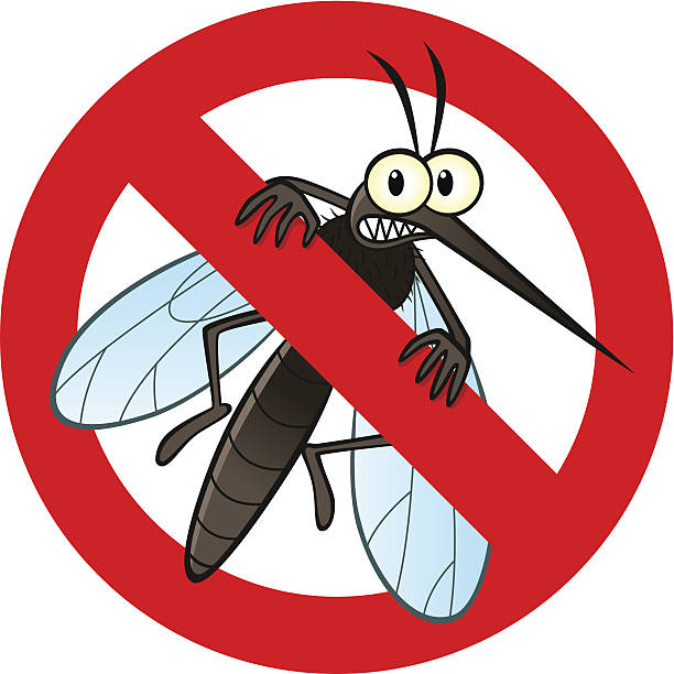 anti mosquito sign vector art illustration