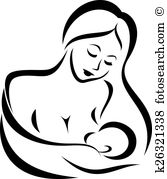 mother and baby breast feeding
