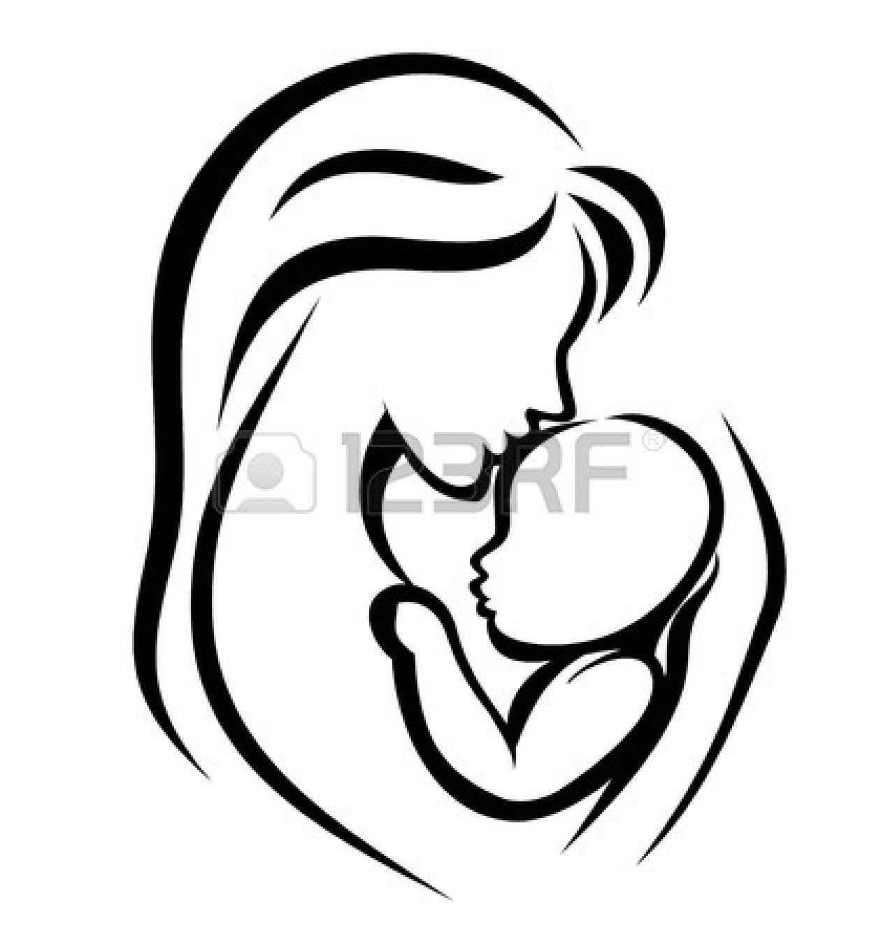 Mother And Baby Clipart . - Mother And Baby Clipart