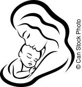 ... mother and baby - Mother and her baby symbol, ...