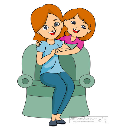 Mother And Daughter Clipart.  - Mother And Daughter Clipart