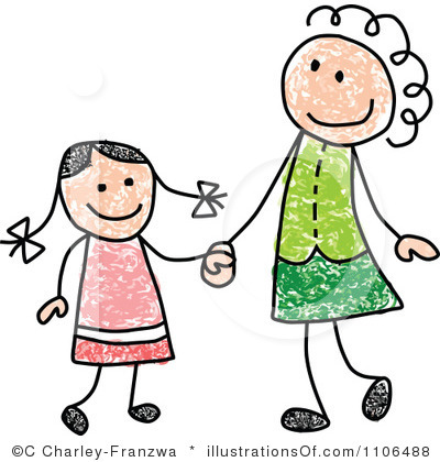 Mother Clipart Clipart Panda  - Mother And Daughter Clipart