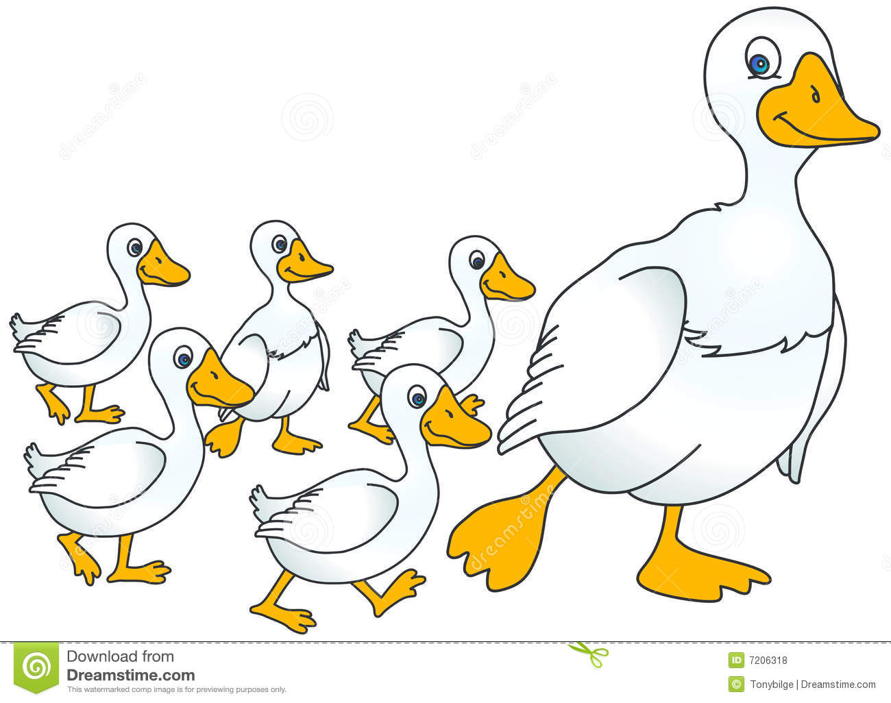 Mother goose and baby geese - Mother Goose Clipart