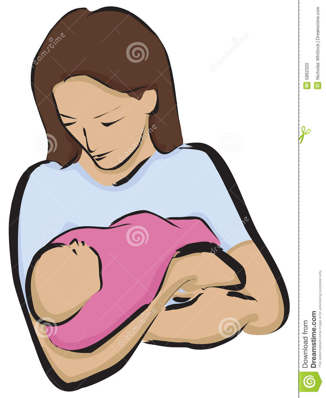 Mother Holding Her Newborn Ba - Newborn Clipart