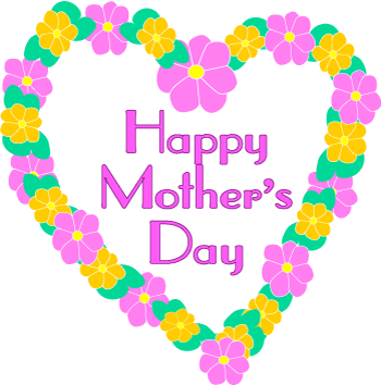 Mother S Day Clip Art Flowers Heart Graphic With Word Art