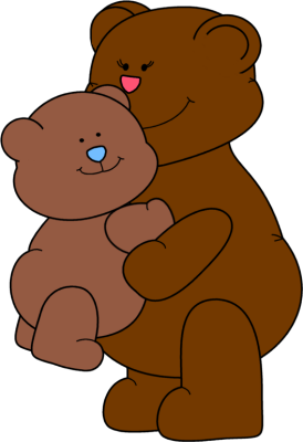 Mother S Day Hugs Clip Art Image Baby Bear Hugging A Mama Bear For
