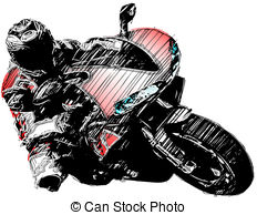 red motorcycle - sketching of the motorcycle