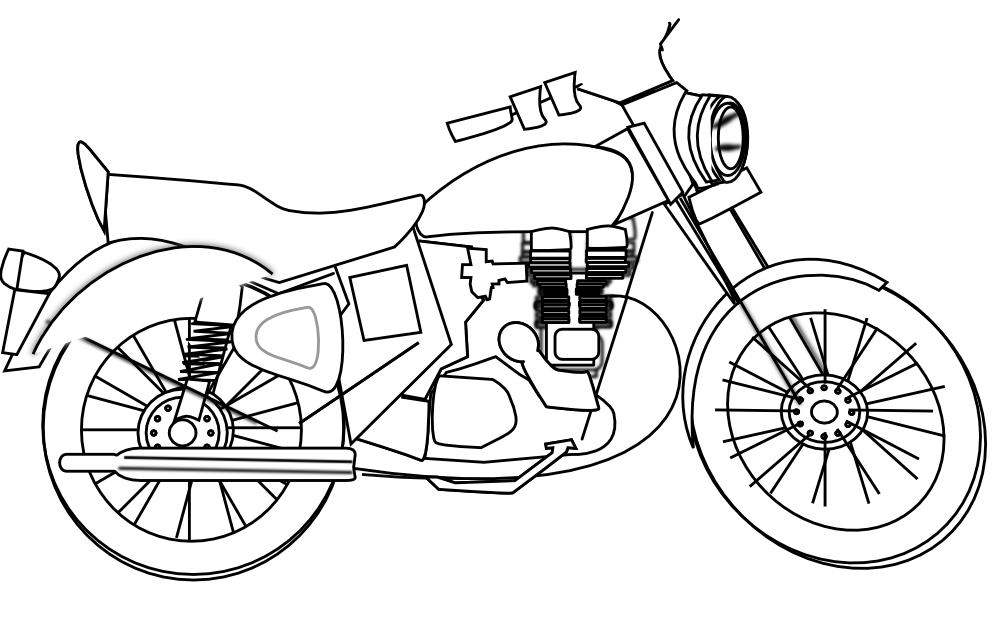 motorcycle black white . - Motorcycle Clipart Black And White
