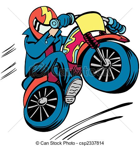 ... Motorcycle Man cartoon character isolated on a white.