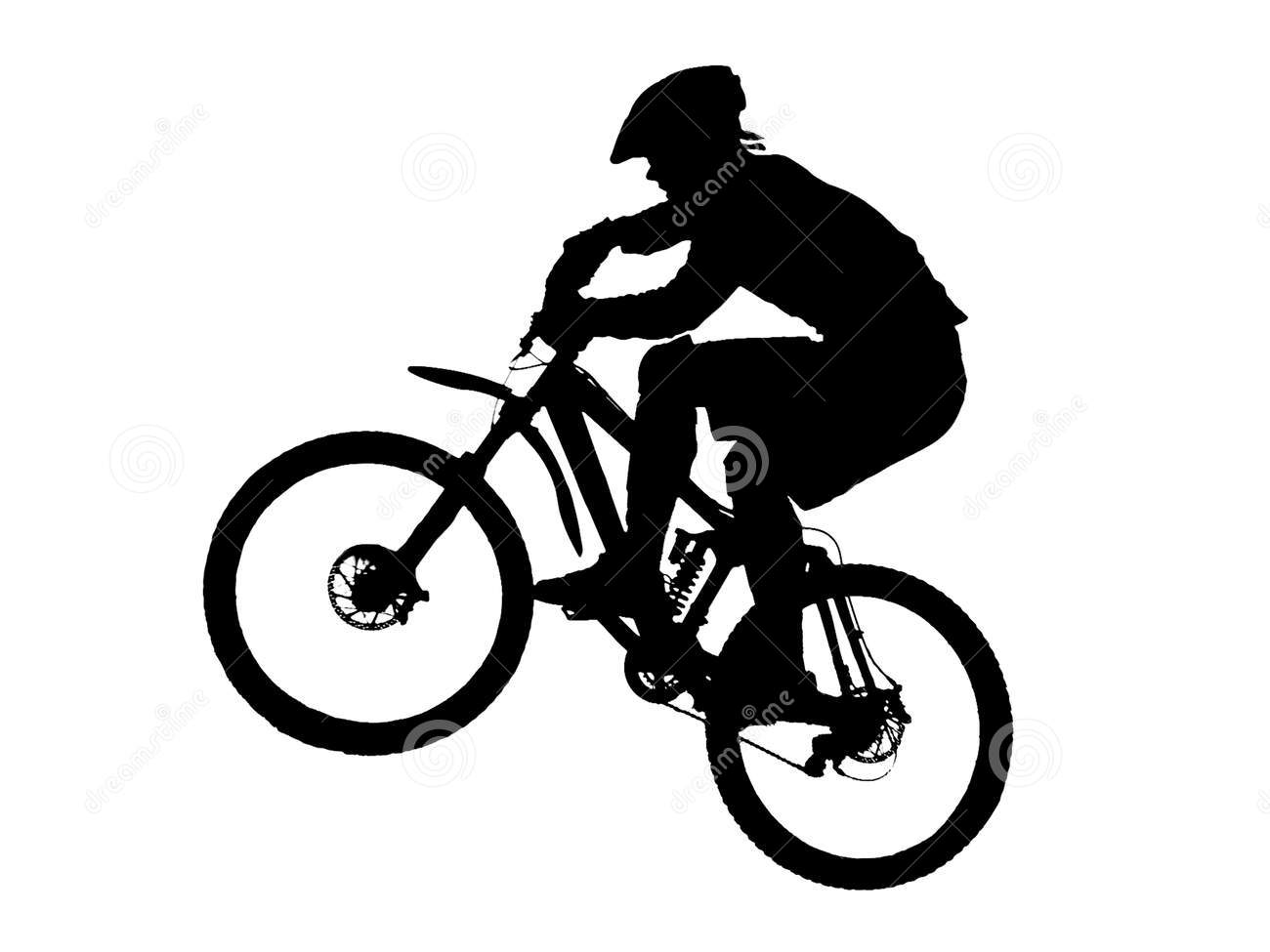 Mountain Bike Silhouette . - Mountain Bike Clip Art