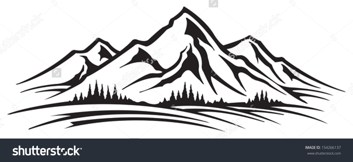 Mountain Clipart Black And White & Mountain Black And ...
