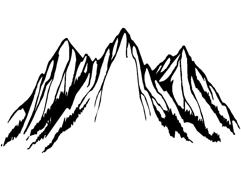 Mountain black and white moun - Mountain Clipart Black And White