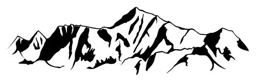 Mountain range. Simple drawing Royalty Free Stock Images