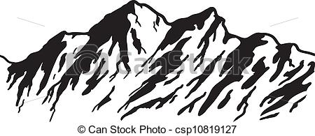 mountain range - Mountain range isolated on white.