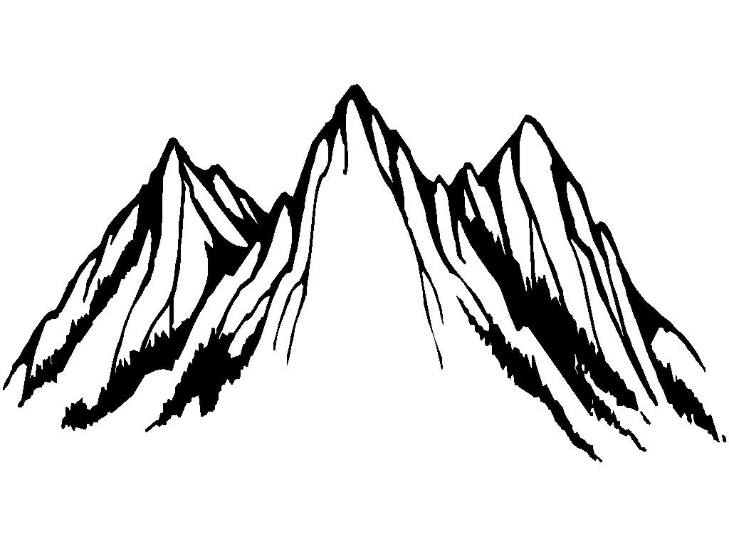 Clipart Of Mountains Black And White Mountain Free Download Best