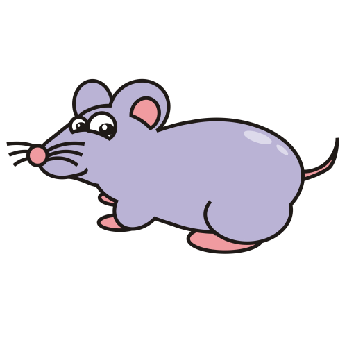 Gray mouse pink ears clipart.