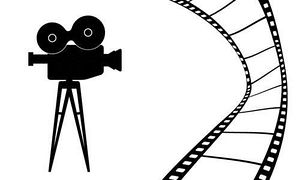 movie camera and film clipart