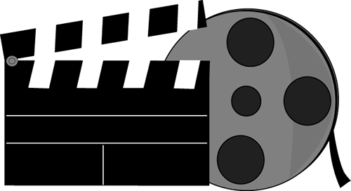 Movie Clapperboard and Movie  - Clip Art Movie