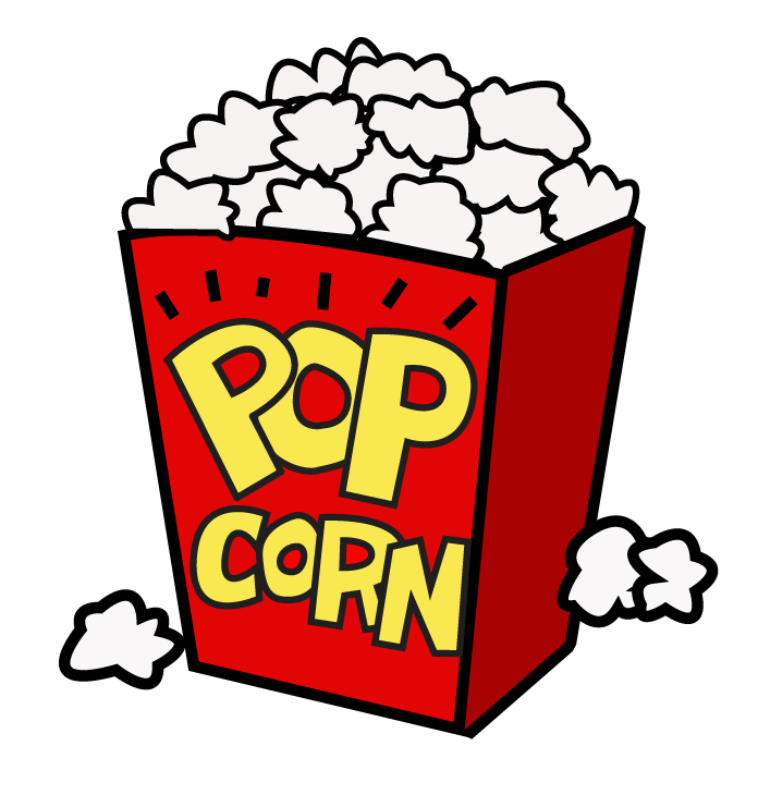 Popcorn and movie clipart fre