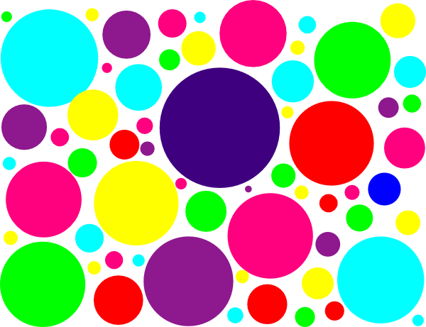 Multi Colored Polka Dots Clip - Polka Dot Clipart