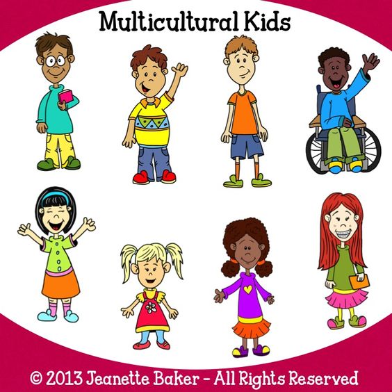 Multicultural Kids Clip Art by .