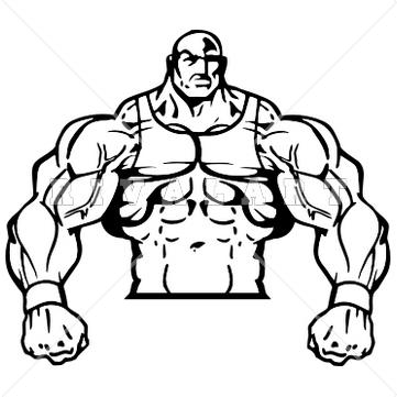 Muscle man breaking weight. Buff Clipart