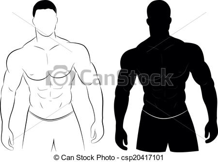 ... Muscle man silhouette - Vector illustration of muscle man.