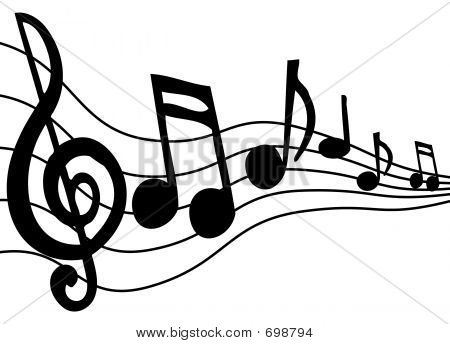 music notes on staff clipart - Clipart Of Music Notes
