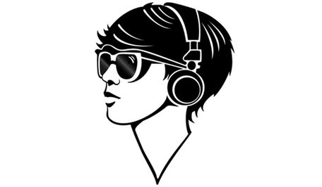 Music Banners; Girl with Headphones Free