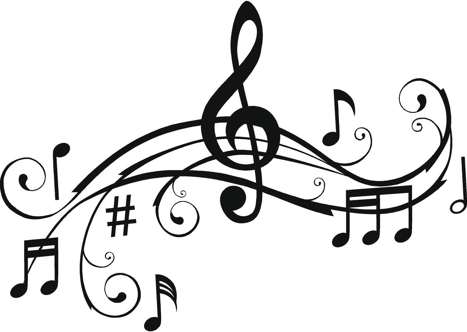 Music Notes Clipart Black And - Music Notes Clipart Black And White