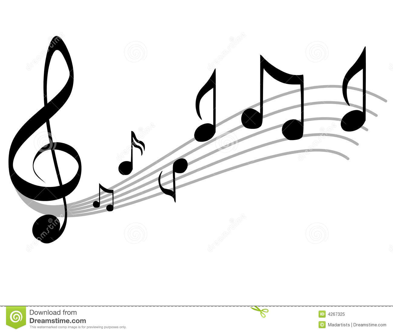 music notes clipart black and