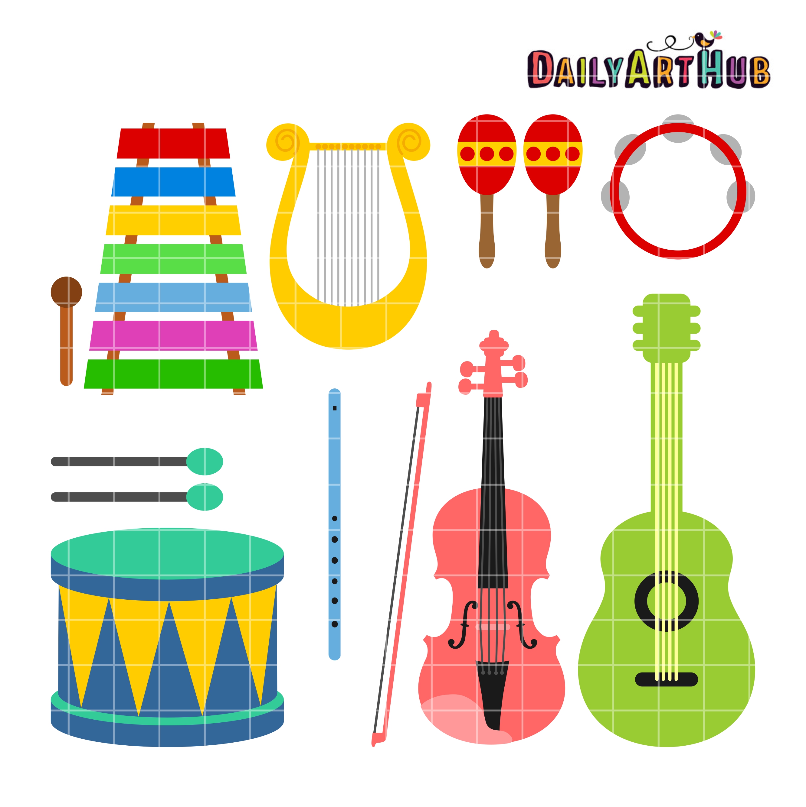 set of musical instruments - 