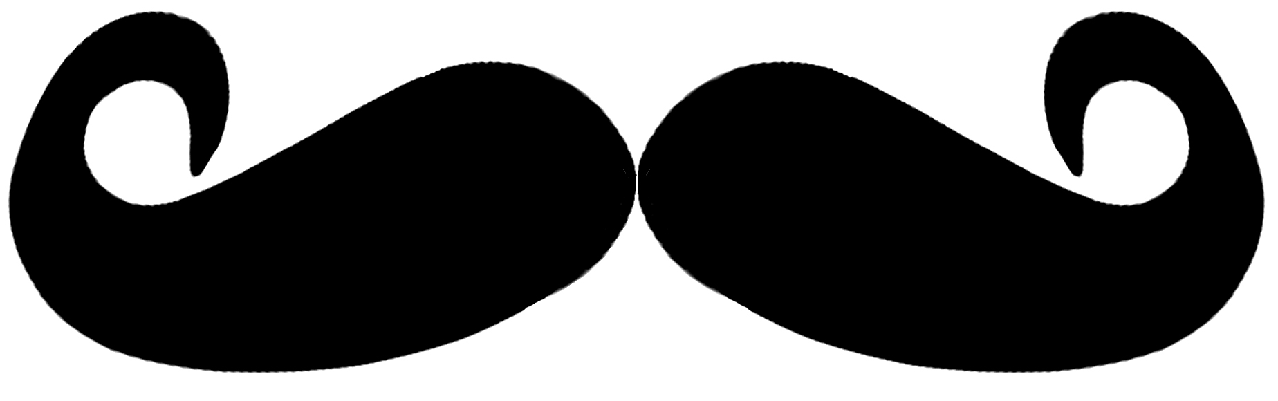 Mustache Clip Art; black . - Handlebar Mustache Clip Art