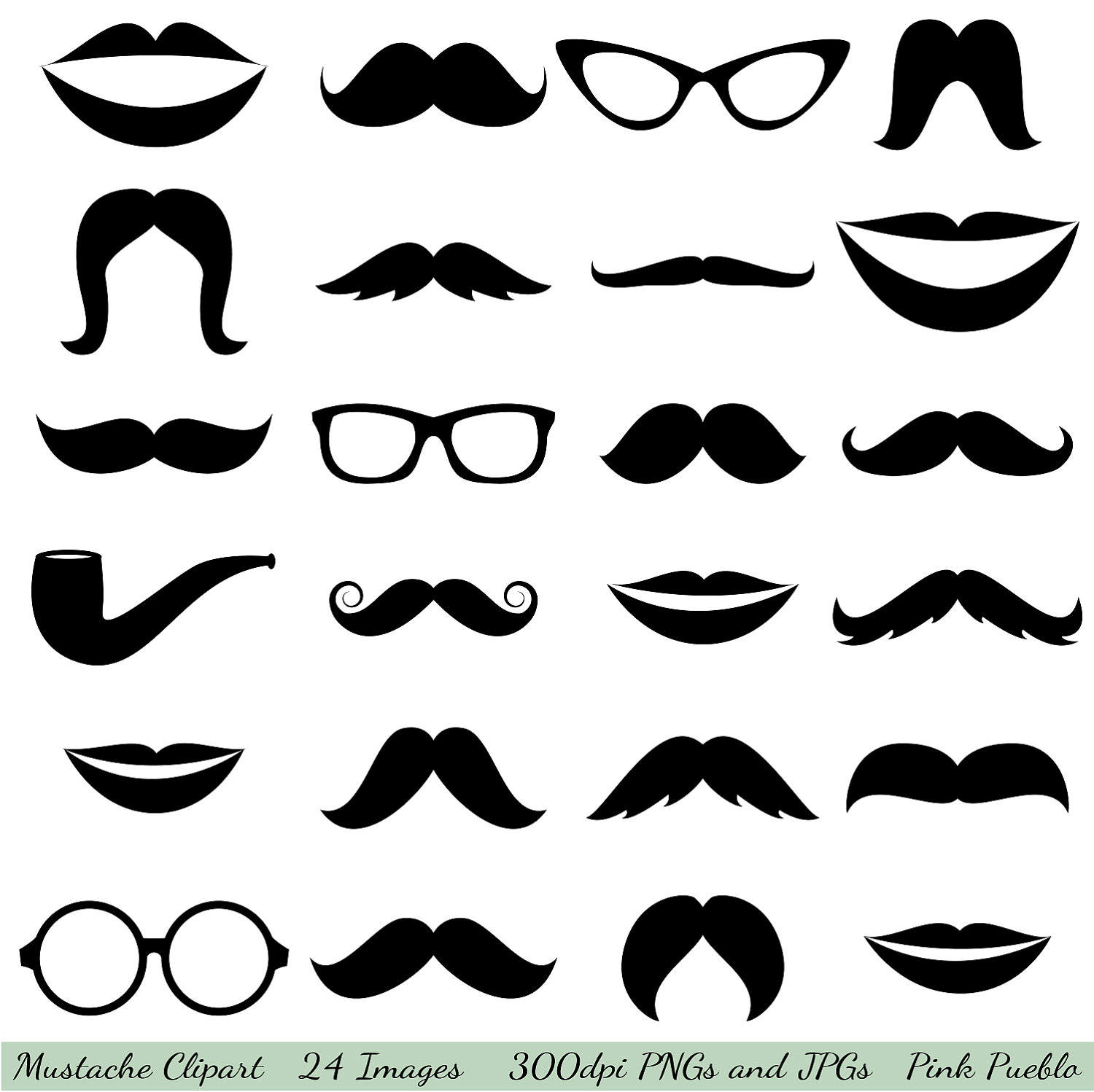 Mustache Clipart Clip Art Gla - Moustache Clip Art