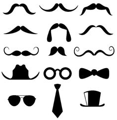 Mustache Disguises Clip Art . - Photo Booth Clip Art