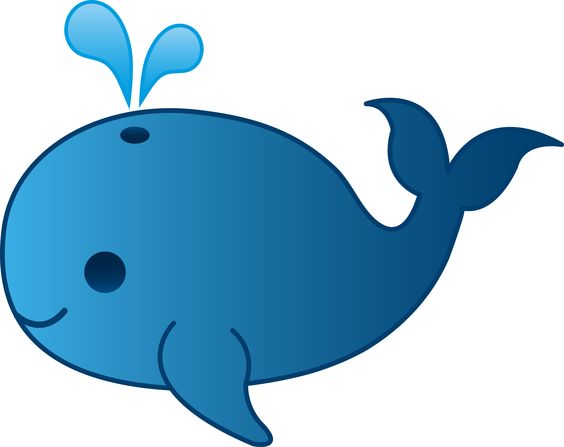 My free clip art of a little blue whale
