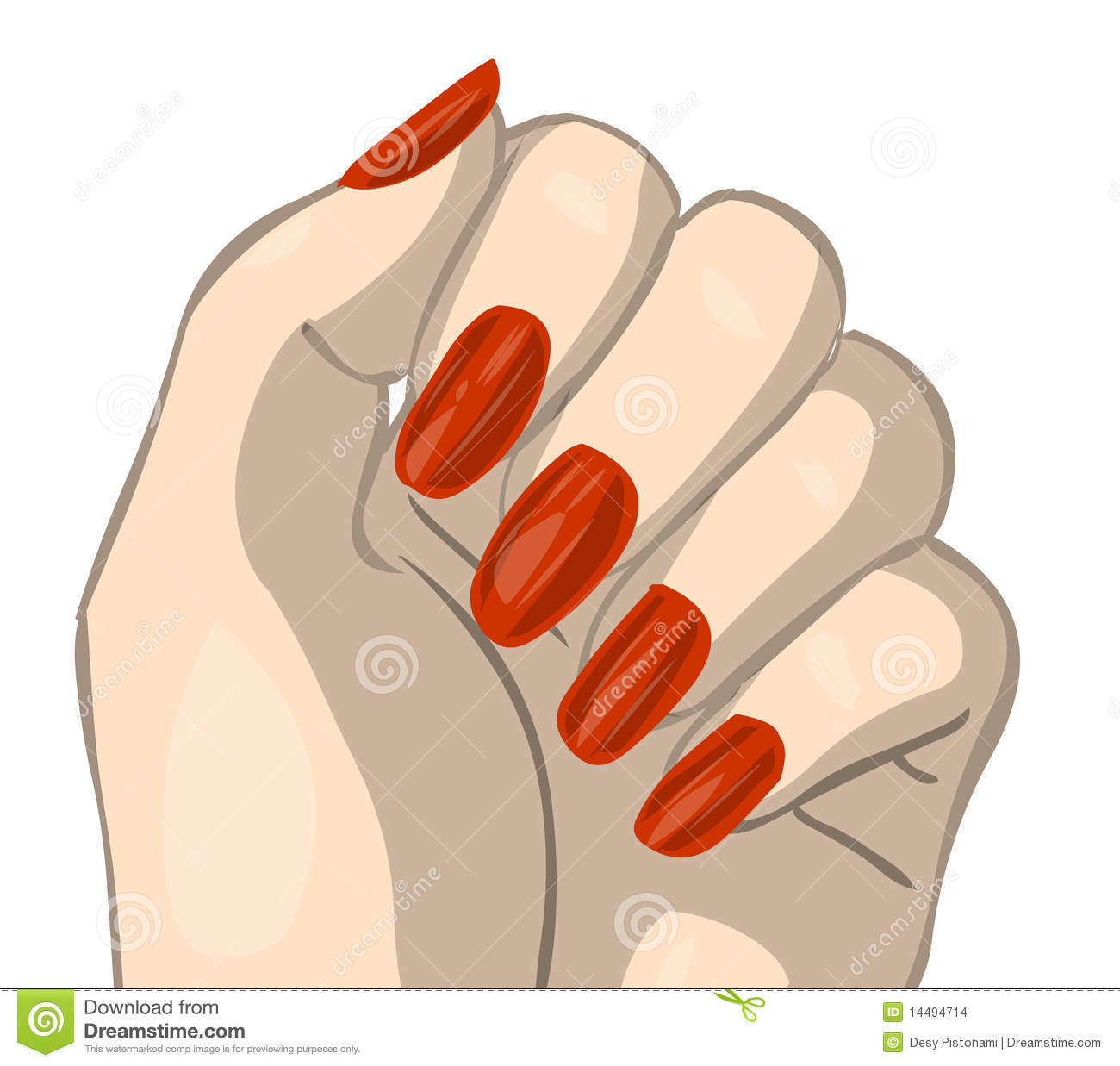 Nail Clip Art Hand With Red N - Nails Clip Art