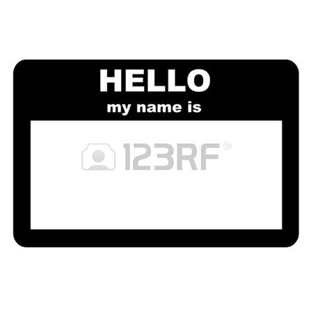 Blank Hello Name Tag Drawing 