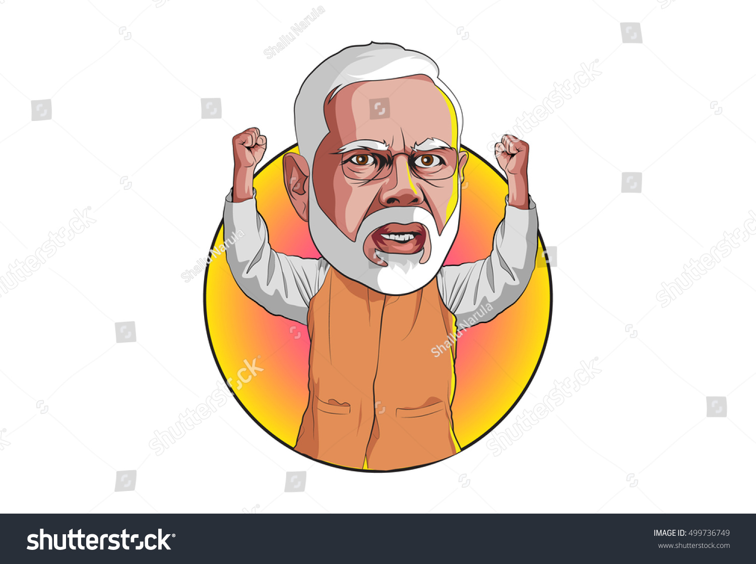 Oct 17, 2016 Caricature character illustration of Narendra Modi - Prime  Minister of India.