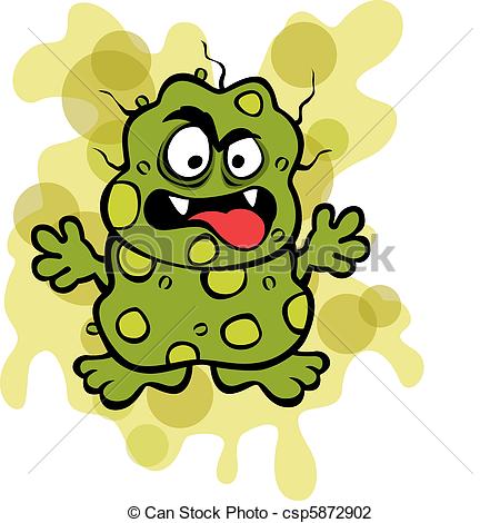 ... Nasty Germ Microbe - Vector Illustration of a yucky germ.