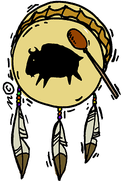 Native American Drum In Color - Free Native American Clipart