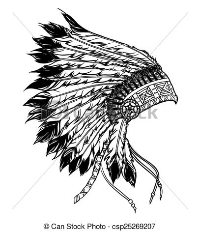 ... Native american indian chief headdress. Vector illustration.