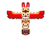 Native American Indian Totem Pole Clipart Size: 69 Kb