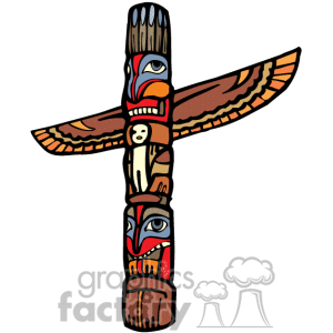 ... A totem pole and trees