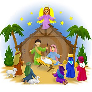 Nativity free christmas clipart manger scene merry christmas