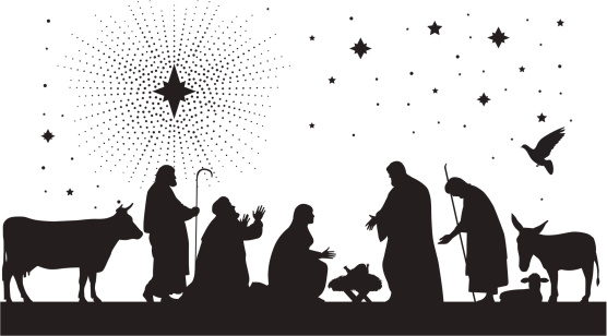 Nativity Scene. vector art .