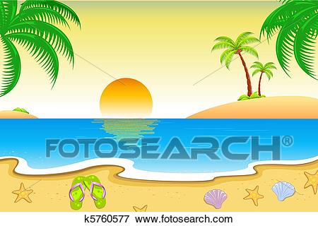 Clip Art - Natural Beach View. Fotosearch - Search Clipart, Illustration  Posters, Drawings