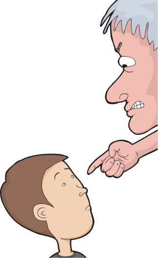 Negligence Abuse Cliparts. Man Pointing at Child vector .
