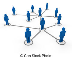 3d blue network team - 3d blue social network community men.
