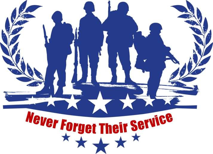 Never Forget Their Service Veterans Day Clipart